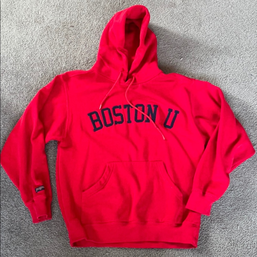 Boston University red sweatshirt